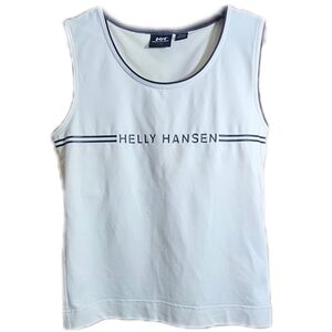 HELLY HANSEN Womens Shelf Bra Sleeveless Tank Top Large White Black Shirt